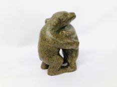 HARDSTONE BEARS EMBRACE H 26CM