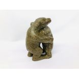 HARDSTONE BEARS EMBRACE H 26CM