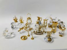 COLLECTION OF MAINLY SWAROVSKI MINIATURE CABINET COLLECTIBLES TO INCLUDE SQUIRREL