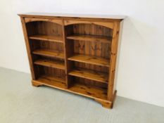 A DUCAL HONEY PINE DUAL 6 TIER BOOKSHELF (46CM WIDE X 31CM DEEP X 120CM HIGH)