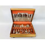 CANTEEN OF KINGS PATTERN CUTLERY IN FITTED OAK CASE