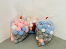 3 LARGE BAGS CONTAINING A MIXTURE OF WOOL