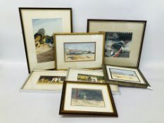 5 X FRAMED WATERCOLOURS,