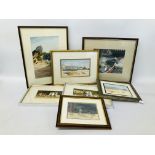 5 X FRAMED WATERCOLOURS,