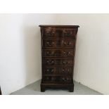 REPRODUCTION MAHOGANY FINISH 6 DRAWER CHEST H 88CM X D 33CM X W 45CM