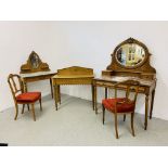 VINTAGE OAK HALL TABLE WITH SIDE DRAWER ALONG WITH A VINTAGE PINE SINGLE DRAWER WASH STAND WITH