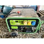 A GREEN GEAR LPG / PROPANE GAS POWERED GENERATOR MODEL GR-7000 UK 230V 50HZ 7.0KW RATED OUTPUT 7.