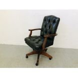 A DUCAL BOTTLE GREEN BUTTON BACK OFFICE CHAIR