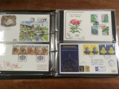 BOX WITH GB FIRST DAY COVER COLLECTION IN SIX ALBUMS, 1967-2002 WITH A FEW BENHAMS,