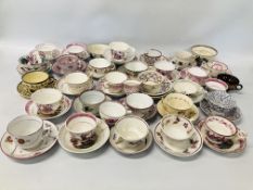 COLLECTION OF APPROX 38 PIECES OF 1820 - 1830 LUSTRE CUPS,