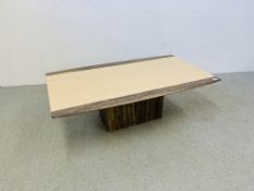 A HEAVY QUALITY MARBLE COFFEE TABLE