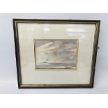 FRAMED WATERCOLOUR "SHIPPING SCENE" BEARING SIGNATURE "G.