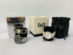 3 X DESIGNER WATCHES MARKED D & G