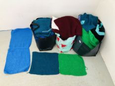 3 BAGS CONTAINING WOOL SQUARES