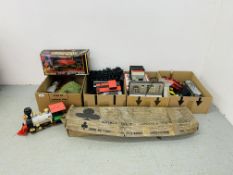 COLLECTION OF TOY RAILWAY ITEMS INCLUDING ROCKY MOUNTAIN EXPRESS, ROAD POWER STEAM ENGINE,