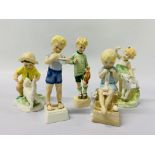 5 X ROYAL WORCESTOR FIGURINES MODELLED BY F.G.