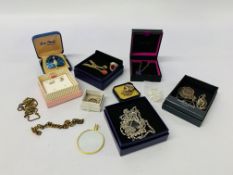 BOX OF ASSORTED DESIGNER COSTUME JEWELLERY, NECKLACES, EARRINGS ETC.