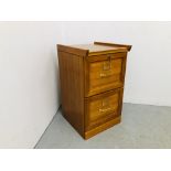 A MODERN YEW FINISH 2 DRAWER FILING CABINET (W 42CM. D 45CM. H 73CM.