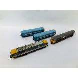 2 X HORNBY 00 GAUGE LOCOMOTIVES INCLUDING DIESEL + HORNBY 00 GAUGE CARRIAGES