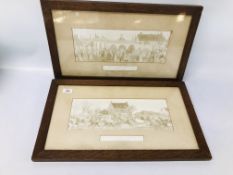 A PAIR OF NEWMARKET RACE PRINTS TO INCLUDE A VIEW ON THE ROAD TO NEWMARKET RACES AND SUBSCRIPTION