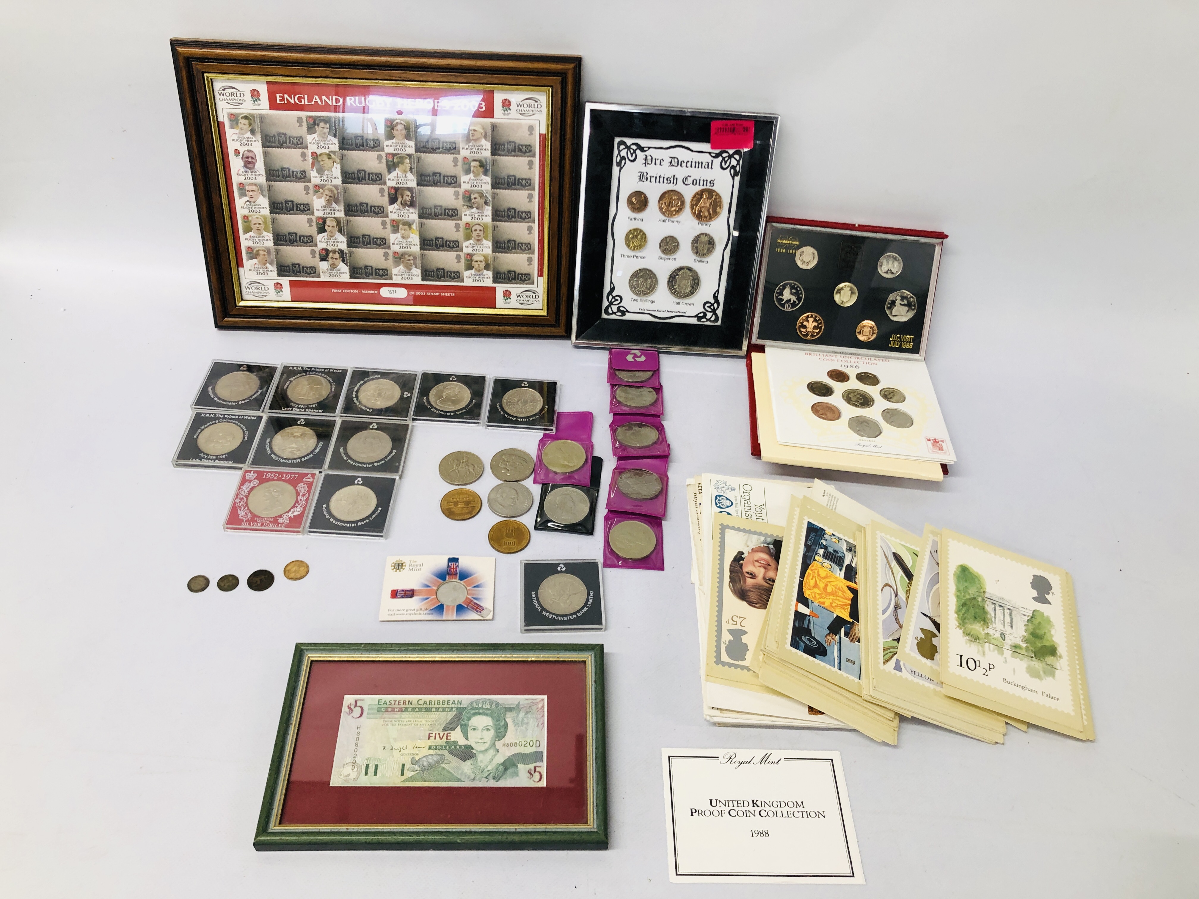 COLLECTION OF MIXED COINS AND BANK NOTES, STAMPS ETC. - Image 2 of 10