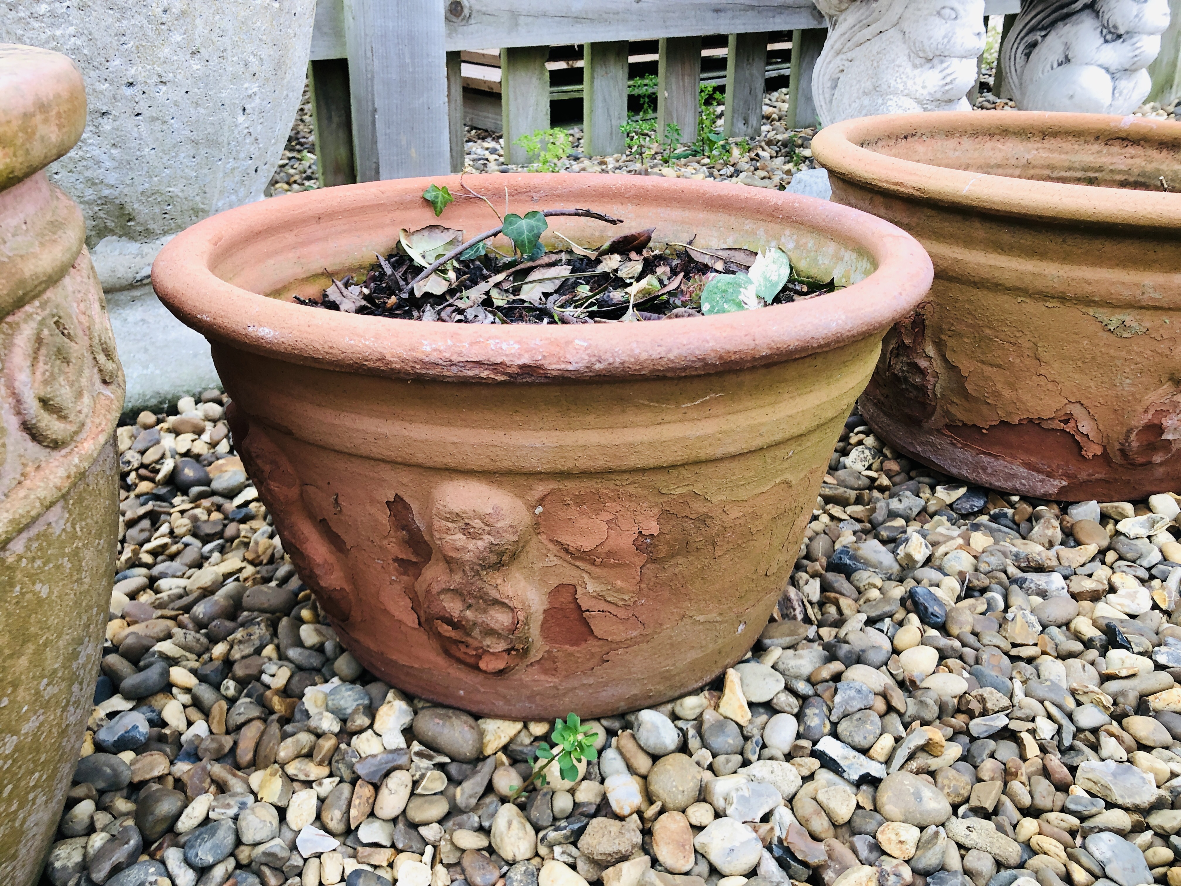 A PAIR OF TERRACOTTA PLANTERS, - Image 3 of 5