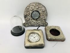 3 X VINTAGE SILVER WATCH HOLDERS,