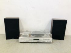 A RETRO TOSHIBA MUSIC CENTRE MODEL SM-4750 WITH LOUDSPEAKERS PURCHASED 1983 - SOLD AS SEEN