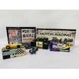 4 VARIOUS SCALEXTRIC VEHICLES TO INCLUDE VANWALL F1 CLASSIC GRAND PRIX BOXED,