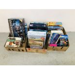 3 BOXES CONTAINING MODELS MATCHBOX, AIRFIX, JIGSAWS, NEW, UNUSED AND USED, 3 THE BEANO BOOKS, DANDY,