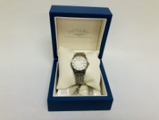 A BOXED MEN'S BRACELET STRAP ROTARY WRIST WATCH WITH PAPER WORK