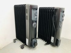 2 DIMPLEX OIL FILLED MODERN ELECTRIC HEATERS,