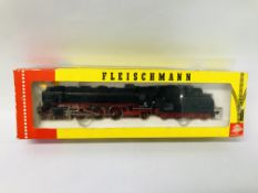 A FLEISCHMANNN HO 4170 LOCOMOTIVE AND TENDER BOXED WITH SMOKE UNIT