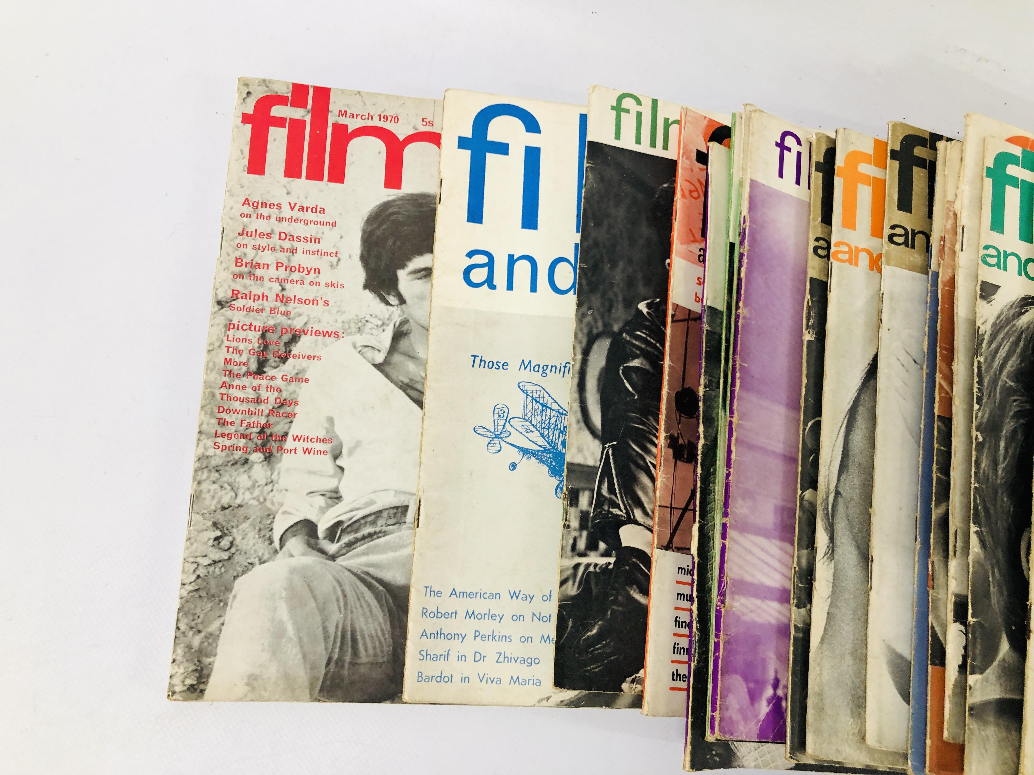 COLLECTION OF VINTAGE 1960'S JAZZ & FILM MAGAZINES IN AN OAK CUTLERY TRAY WITH BRASS BANDING - Image 4 of 7