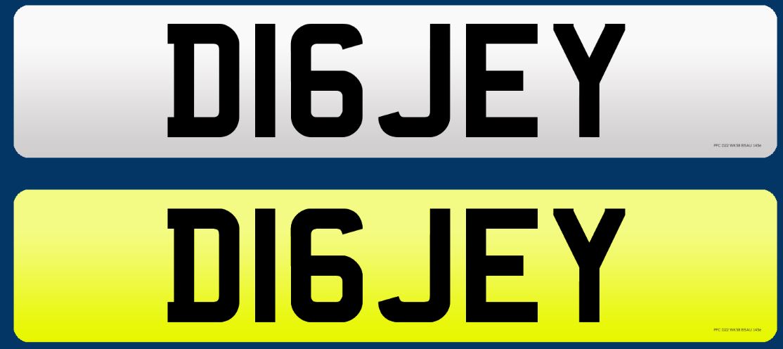 "D16 JEY" PERSONAL VEHICLE REGISTRATION MARK ON RETENTION ASSIGNMENT FEE ALREADY PAID