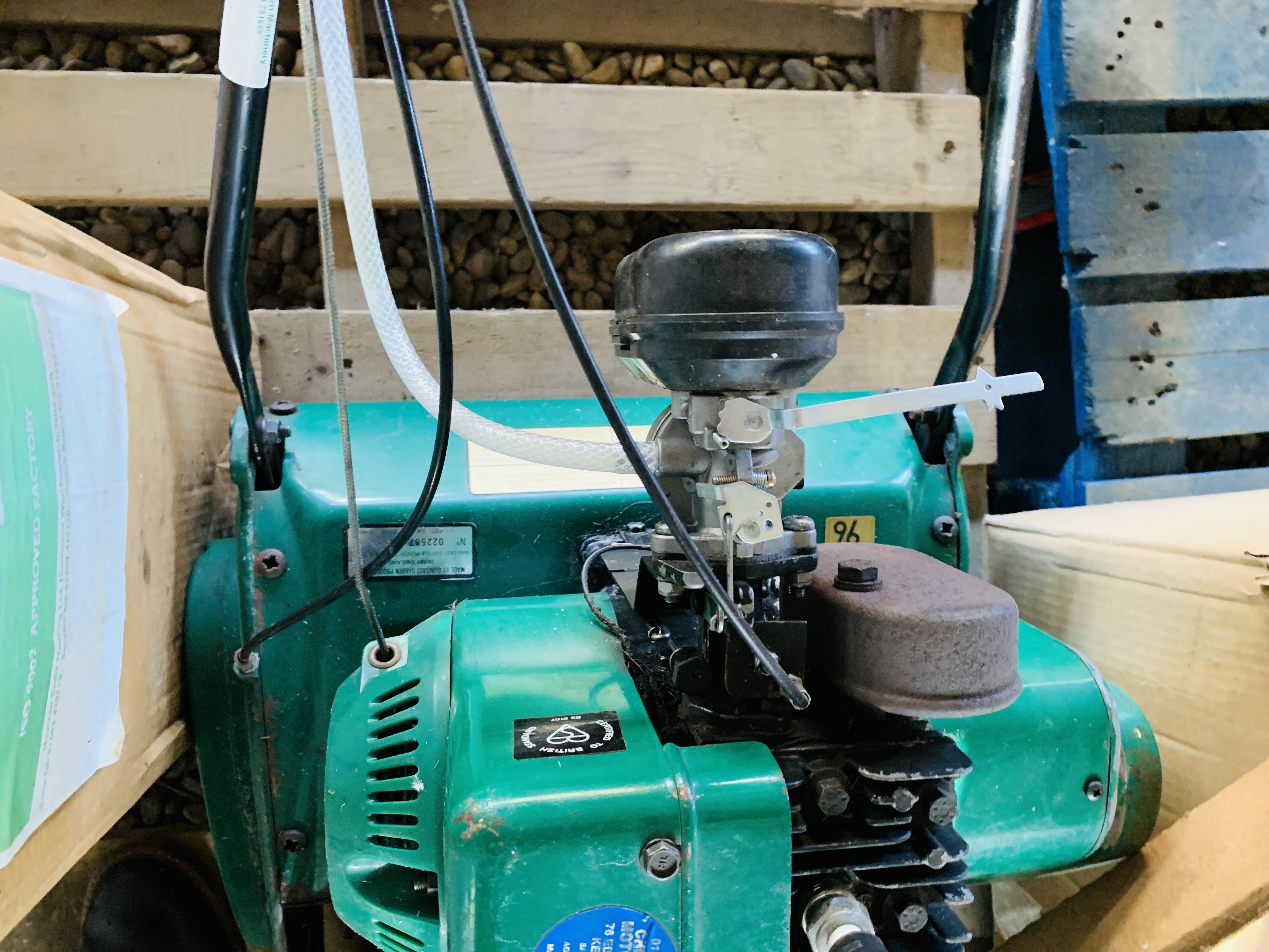 QUALCAST SUFFOLK PUNCH 355 CYLINDER MOWER WITH MANUAL AND GRASS BOX ALONG WITH SABRE HTS 43 PETROL - Image 4 of 6