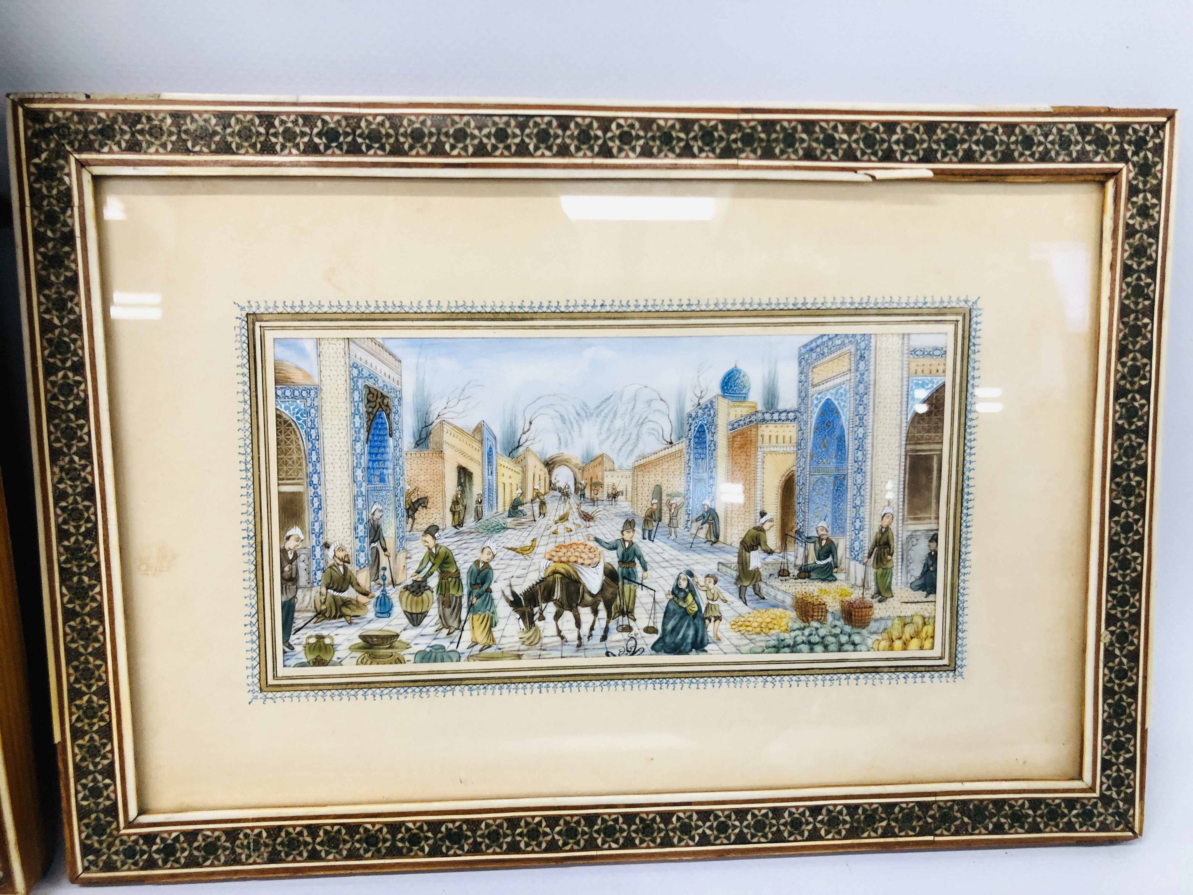 COLLECTION OF 10 VINTAGE PERSIAN PICTURE FRAMES INLAID WITH MICRO MOSAIC IN GEOMETRIC DESIGN, - Image 14 of 14
