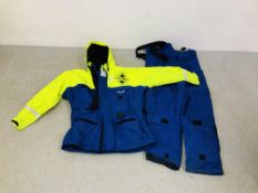 A FLADEN RESCUE SYSTEM JACKET AND TROUSERS, JACKET SIZE L,