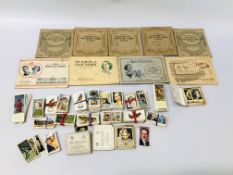 BOX OF ASSORTED VINTAGE CIGARETTE AND TEA CARDS,