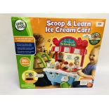 BOXED AS NEW LEAP FROG SCOOP AND LEARN ICE CREAM CART - SOLD AS SEEN