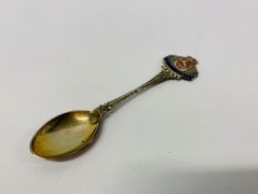 R S M QUEEN MARY SILVER TEASPOON ENAMEL TOP