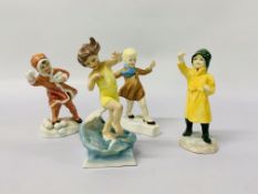 4 X ROYAL WORCESTER FIGURINES MODELLED BY F.G.