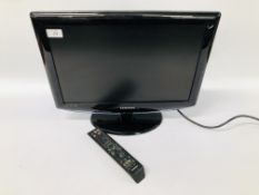 SAMSUNG 19" FLAT SCREEN TV WITH REMOTE - SOLD AS SEEN