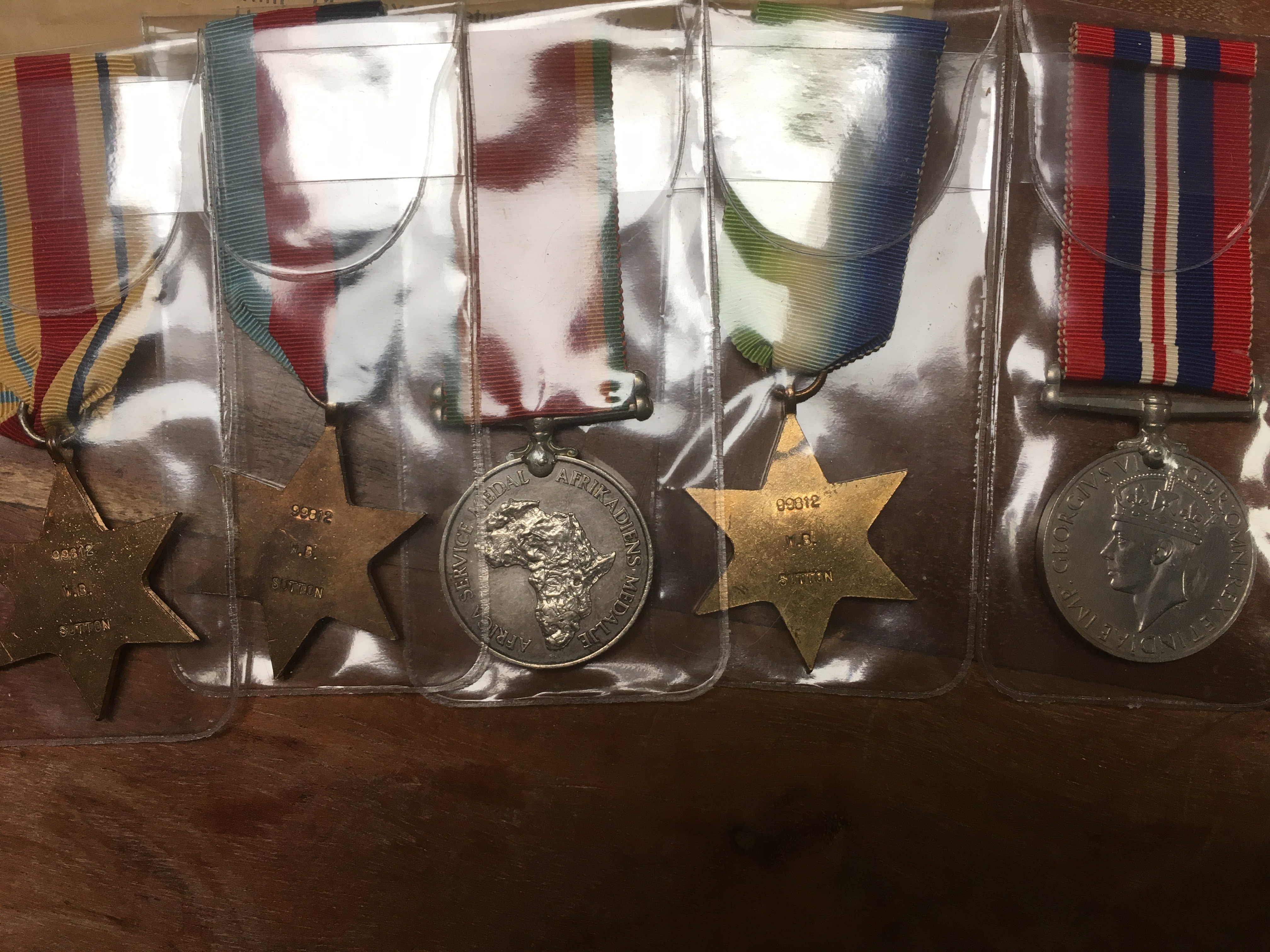 WW2 SOUTH AFRICAN AIRFORCE GROUP OF FIVE MEDALS TO 99812 W.B. - Image 4 of 13