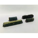 4 VARIOUS 00 GAUGE HORNBY LOCOMOTIVES INCLUDING DIESEL, ELECTRIC ETC.