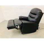 A T-MOTION BLACK FAUX LEATHER ELECTRIC RECLINING EASY CHAIR - SOLD AS SEEN