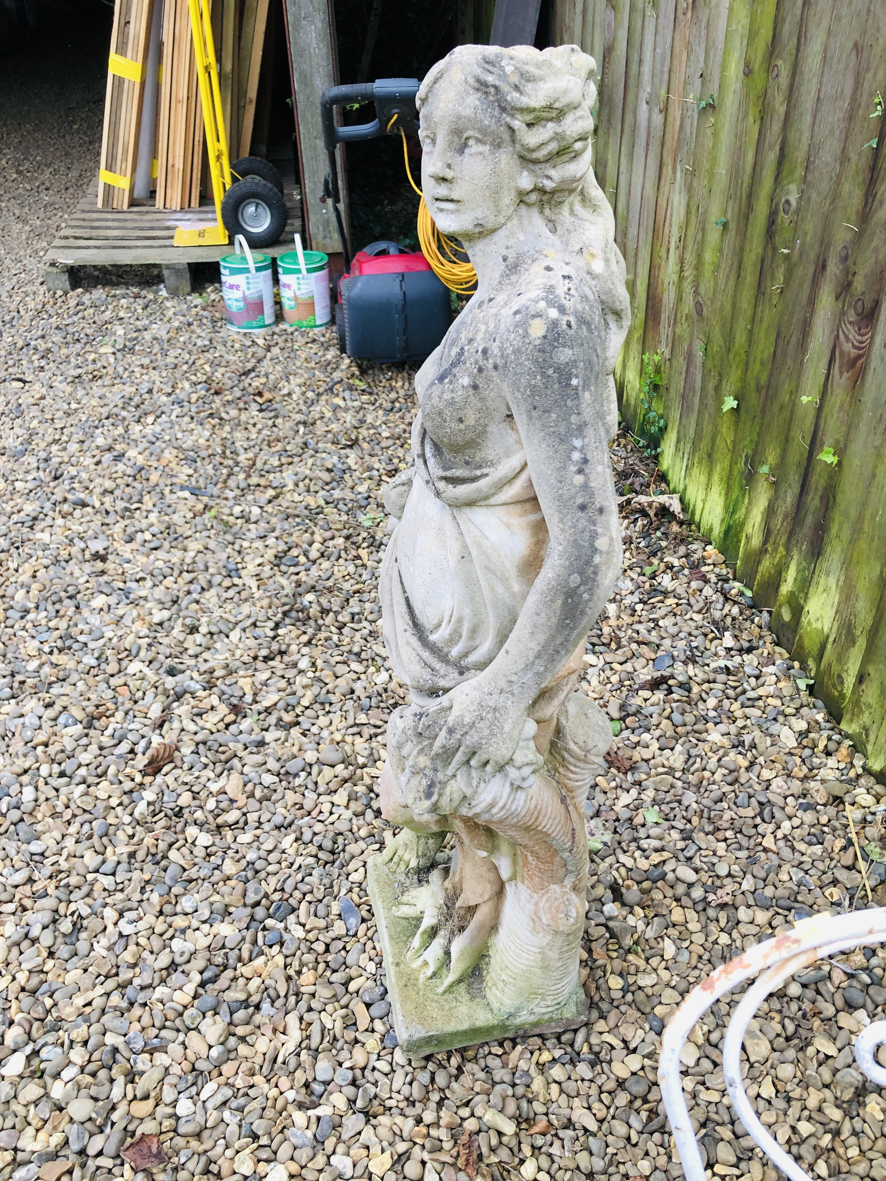 STONEWORK GARDEN CLASSICAL FEMALE FIGURE - HEIGHT 120CM. - Image 11 of 11