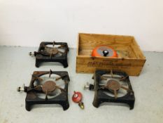 3 X GAS STOVES AND FIRE BELL
