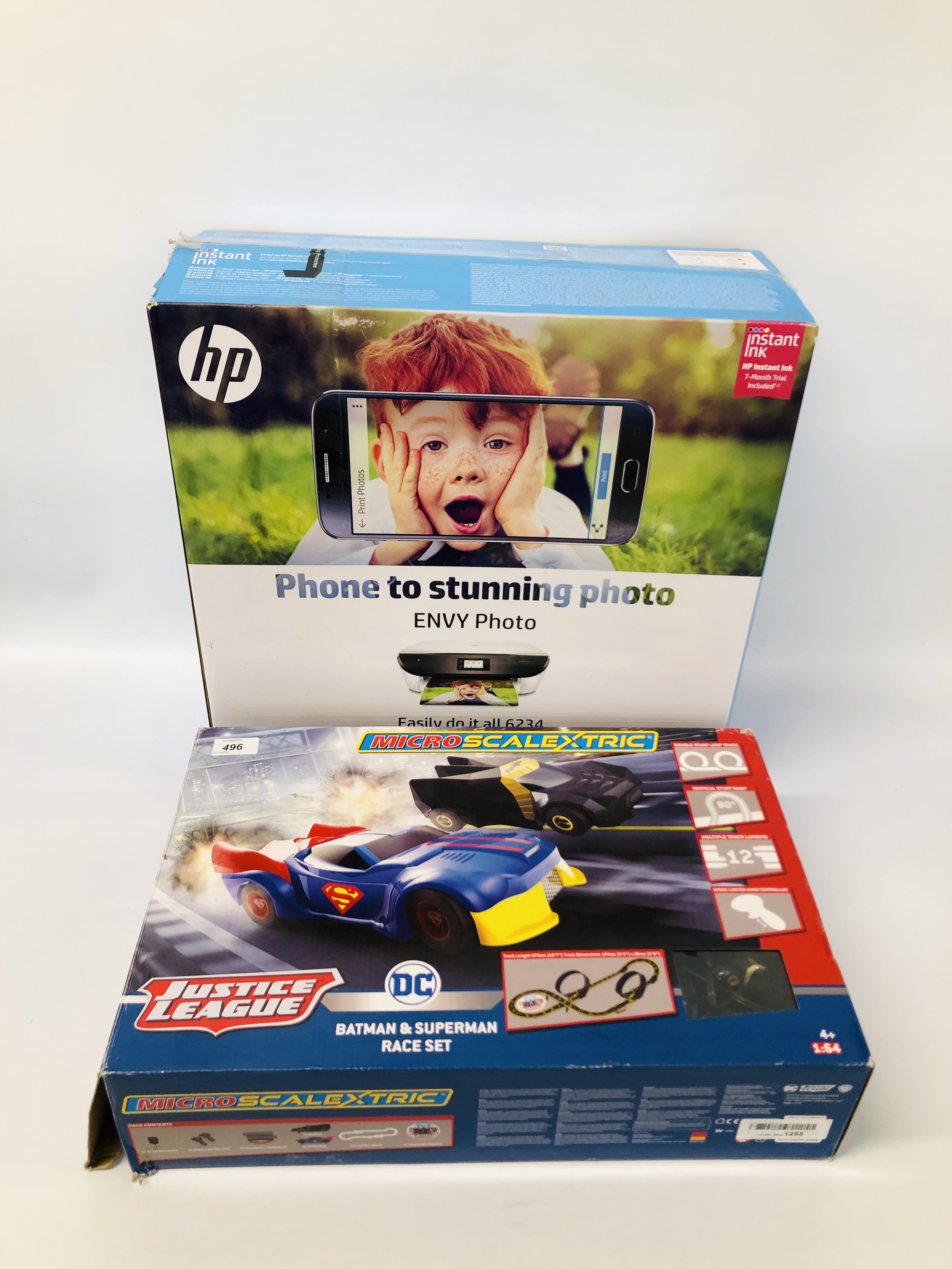 A MICRO SCALEXTRIC BOX SET & HP ENVY PHOTO 6234 PRINTER - SOLD AS SEEN