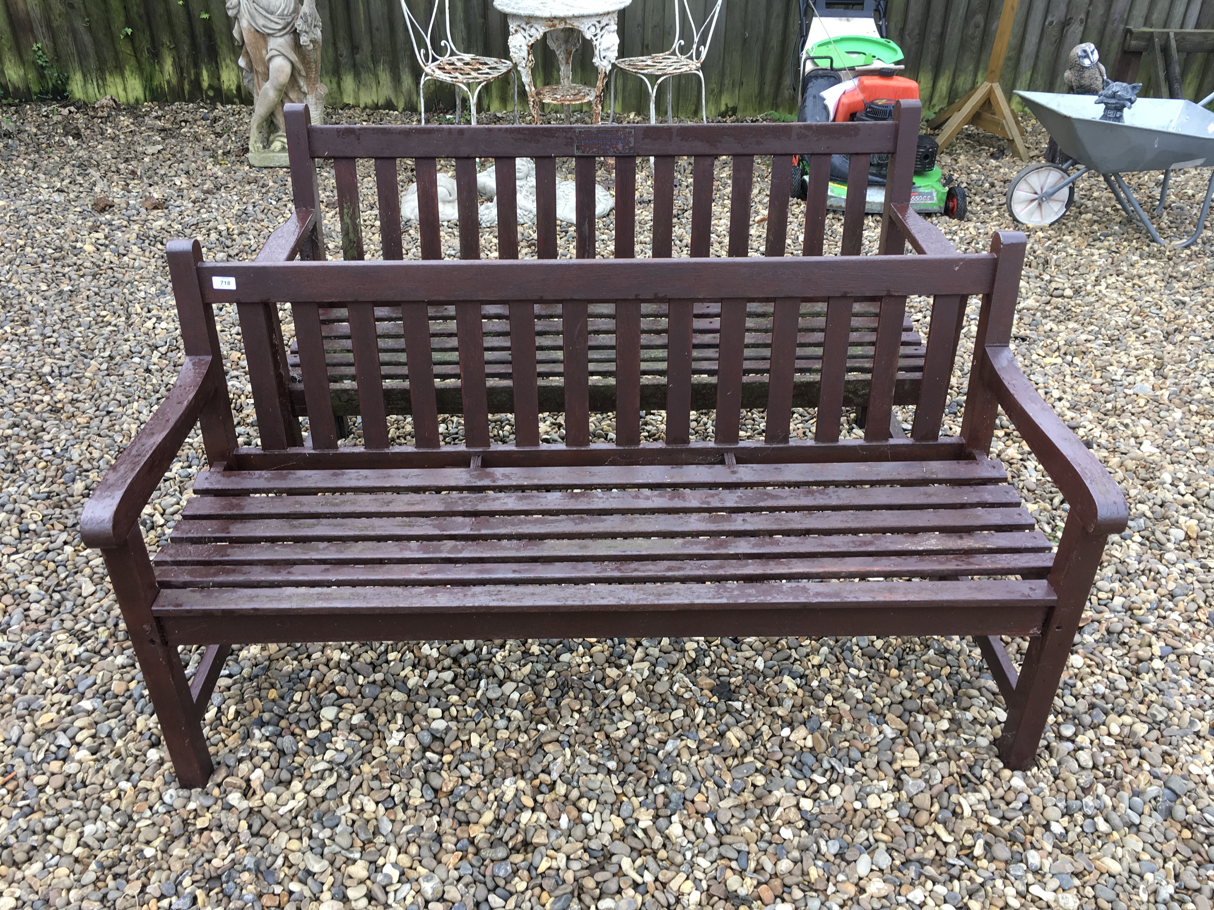 2 X HARDWOOD GARDEN BENCHES LENGTH 155CM